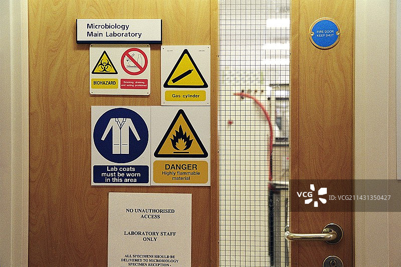 微生物实验室的门图片素材