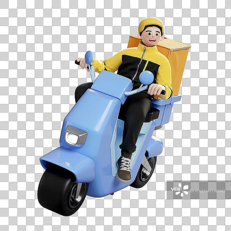 3D渲染卡通风格外卖员免抠元素图片素材
