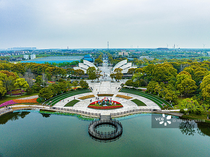 上海鲜花港航拍图片素材