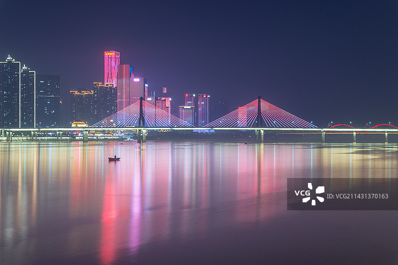 银盆岭大桥夜景图片素材