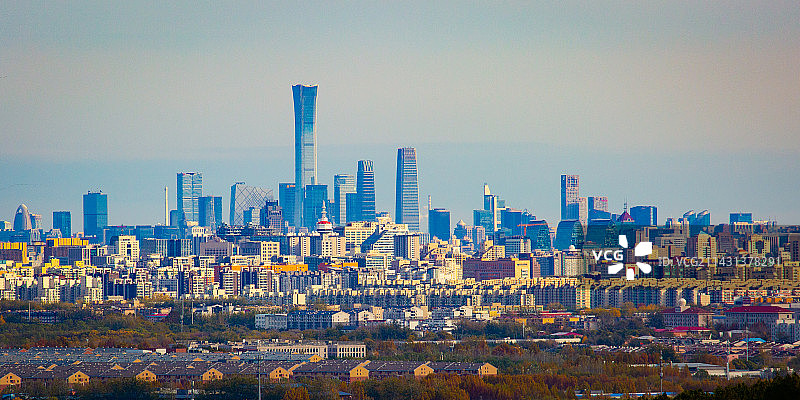 30km能见度下的北京最美天际线图片素材