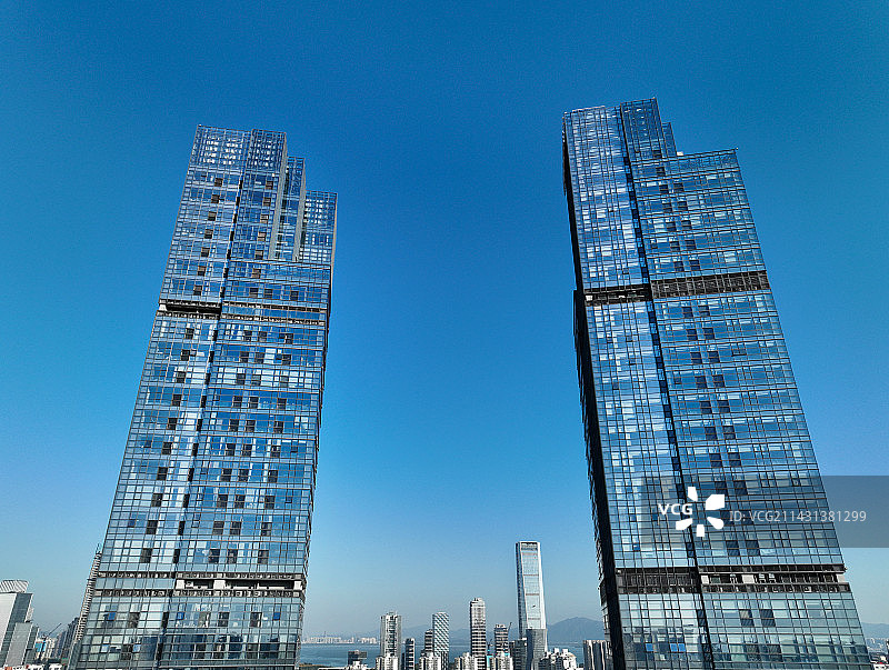 广东省深圳市南山来福士广场南海公园恒驰总部航拍图片素材