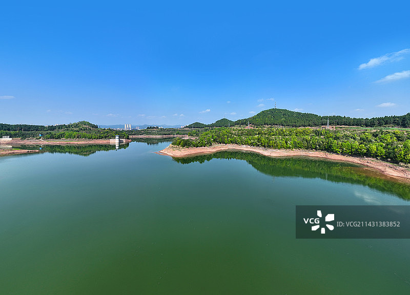 四川省南充市西充县九龙潭水库航拍图片素材