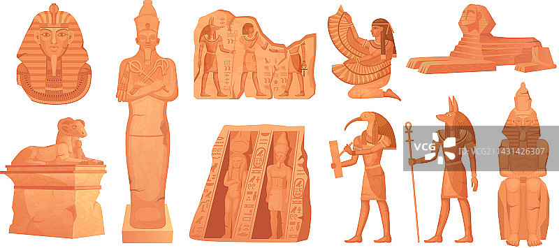 埃及石像古代黏土雕像图片素材