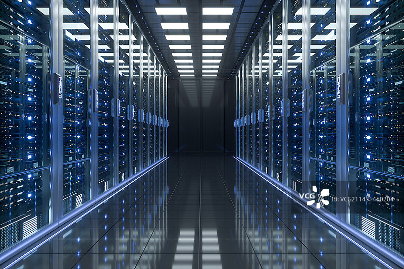 大型AI计算机服务器中心图片素材