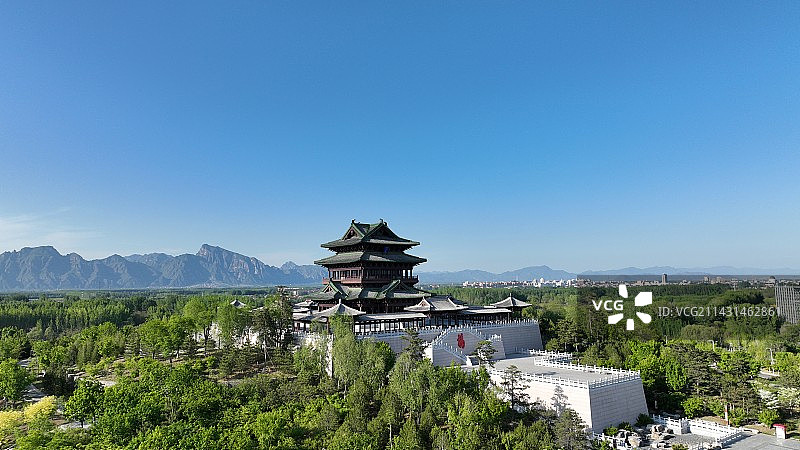 北京世园会永宁阁航拍图片素材