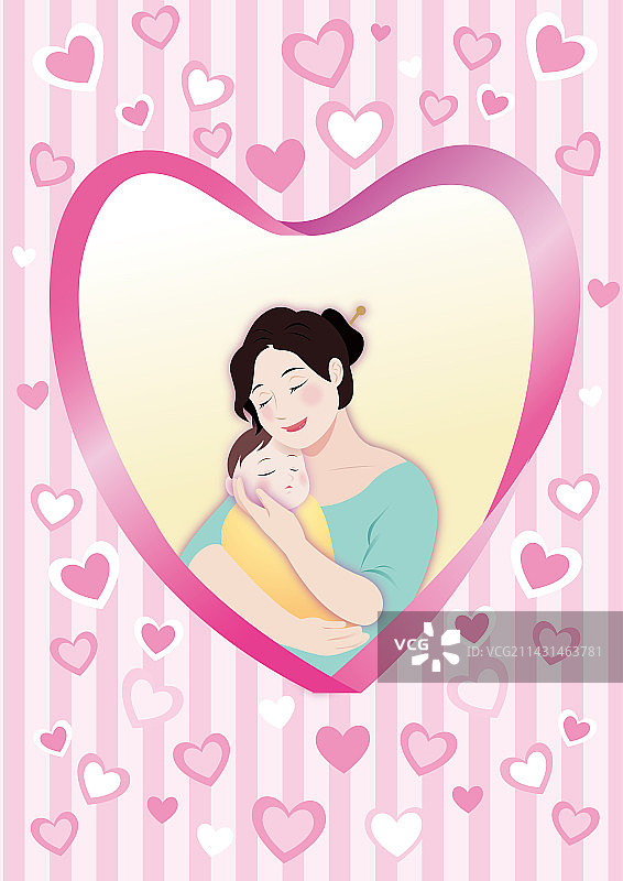 母亲节爱心插图图片素材