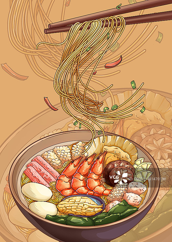浓汤营养海鲜面图片素材