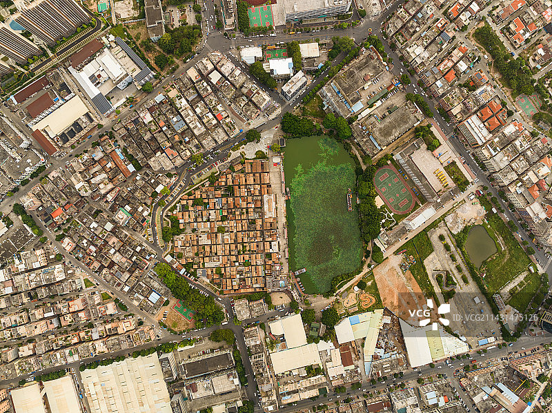 广东东莞西溪古村航拍图片素材