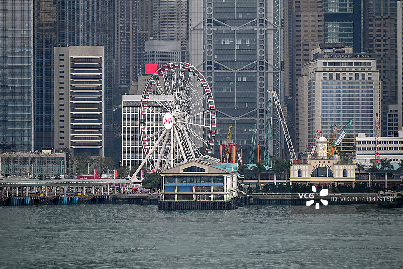 香港维多利亚港摩天轮图片素材