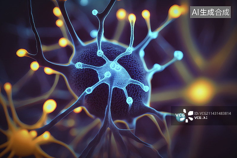 【AI数字艺术】大脑和神经网络图片素材