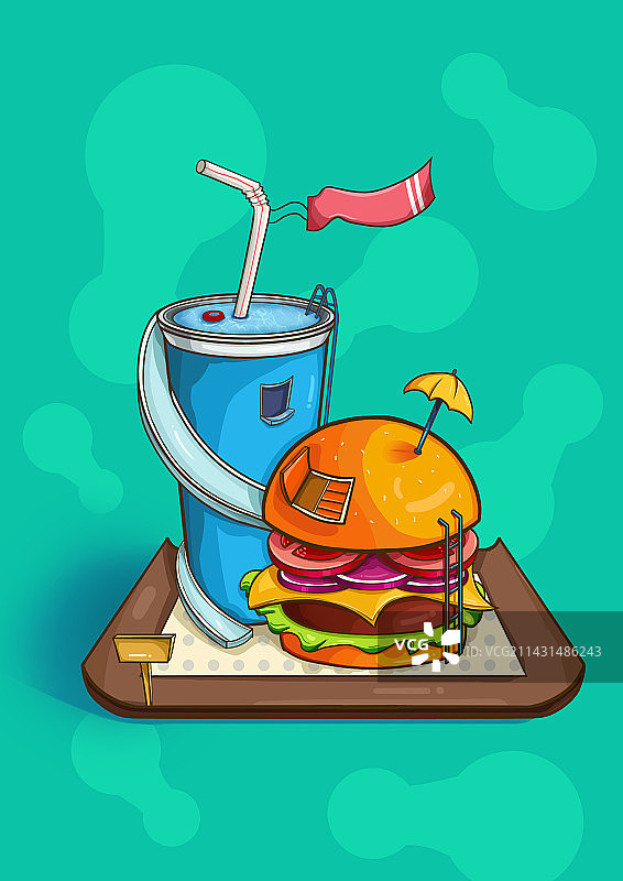 快餐食物创意插画图片素材