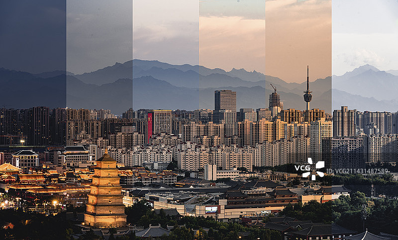 大雁塔时间切片图片素材