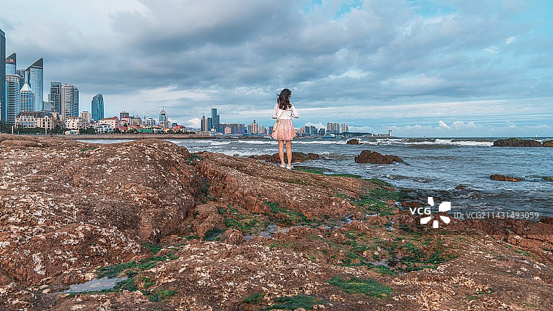 青岛前海海滩图片素材