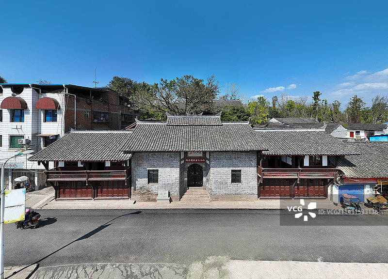 四川省南充市蓬安县相如故城相如湖湿地公园航拍图片素材