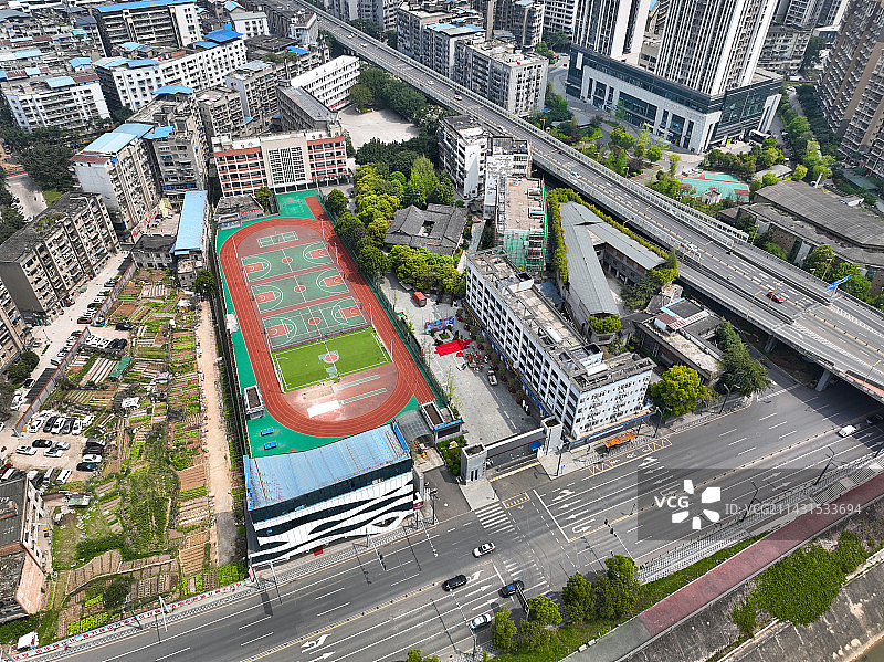 四川省南充市张澜纪念馆航拍图片素材