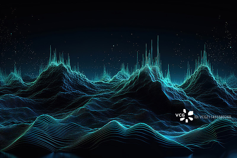 三维科技线条起起伏伏图片素材