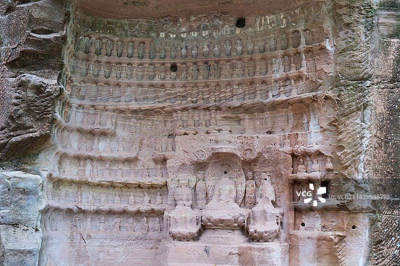 安岳石刻圆觉洞千佛龛图片素材