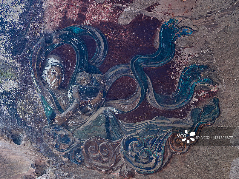 安岳石刻圆觉洞净瓶观音佛龛图片素材