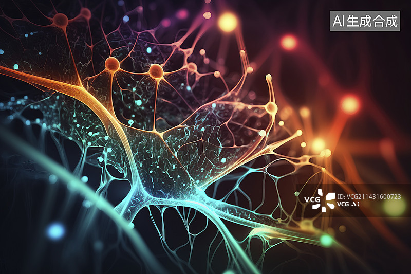 【AI数字艺术】大脑和神经网络图片素材