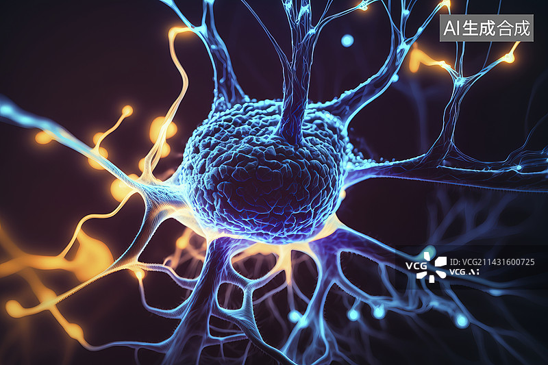 【AI数字艺术】大脑和神经网络图片素材