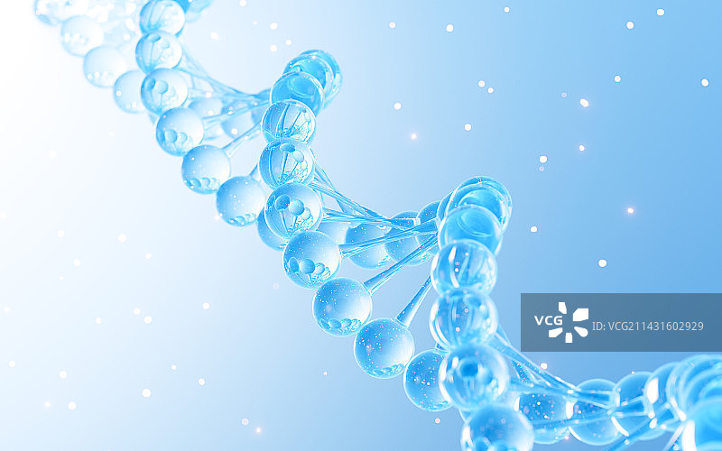 DNA 与分子结构3D渲染图片素材