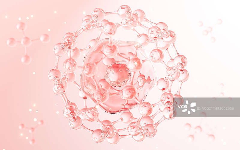 细胞与分子结构生物科技概念3D渲染图片素材