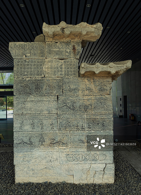 河南省郑州市登封市天中之中古建筑群汉三阙之少室阙图片素材