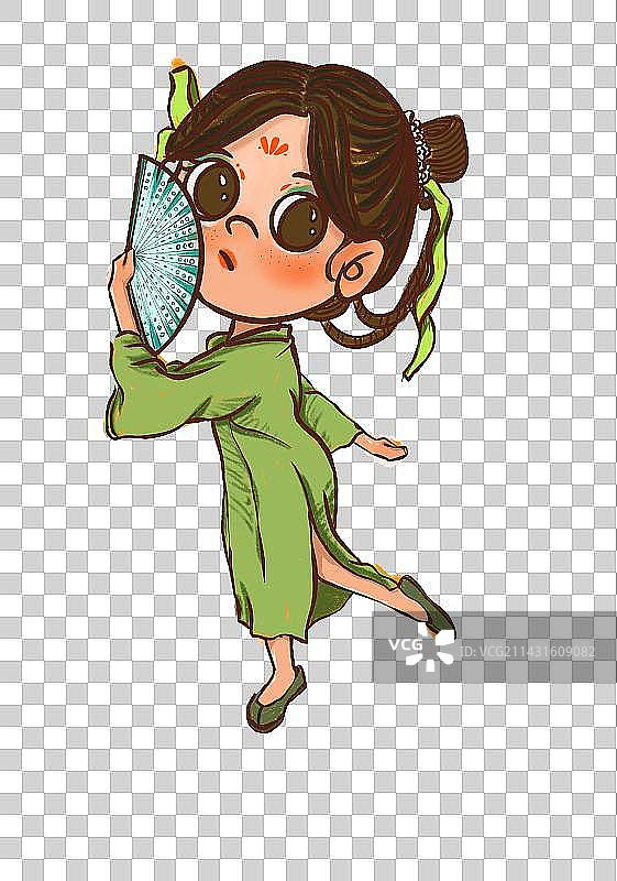 古风跳舞扇子舞古韵女孩图片素材