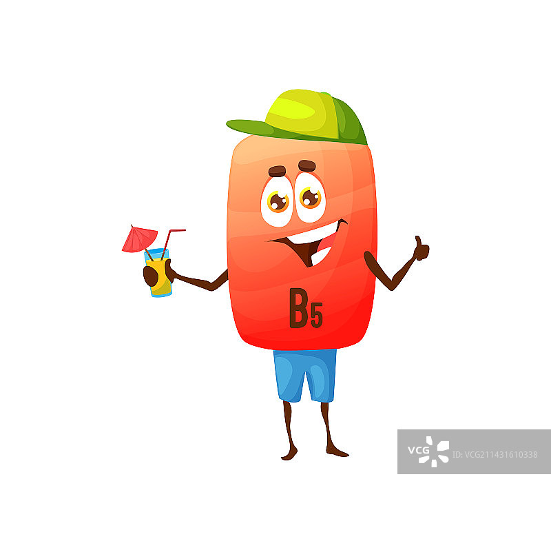 卡通维生素B5冰淇淋微笑图片素材