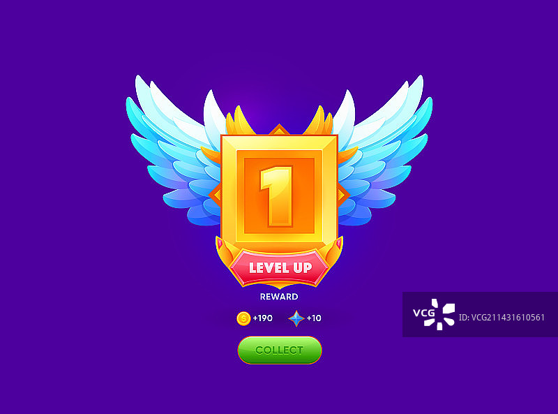 升级徽章游戏UI奖励图片素材