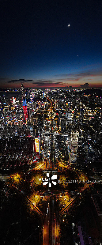 深南大道夜景航拍图片素材