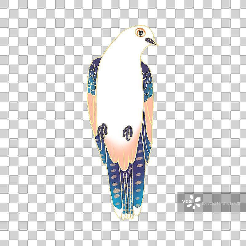 国潮风站立的野生动物布谷鸟图片素材