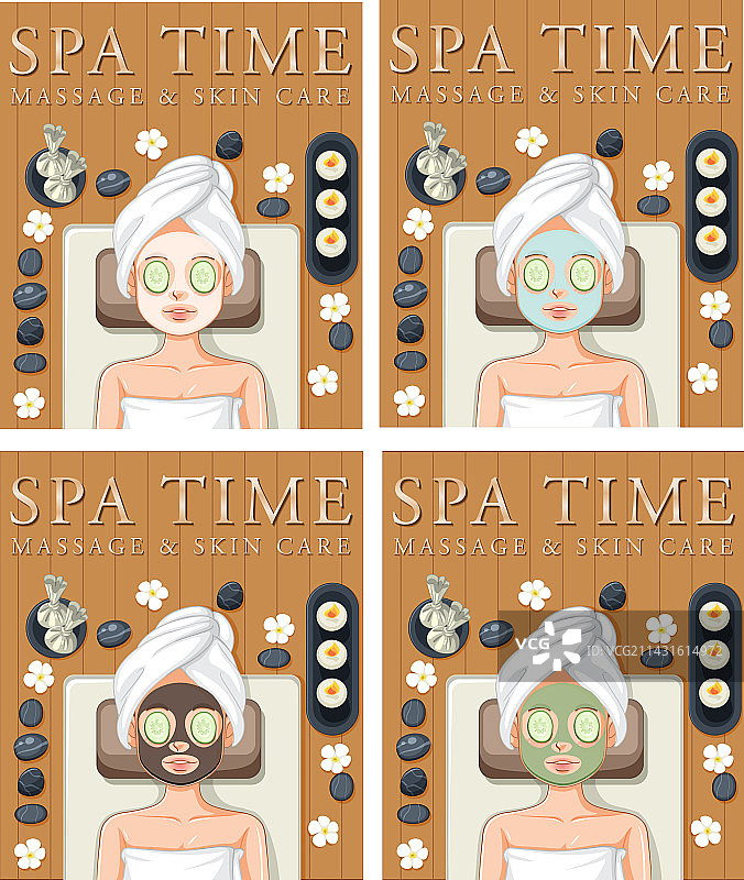 女性面膜放松合集图片素材