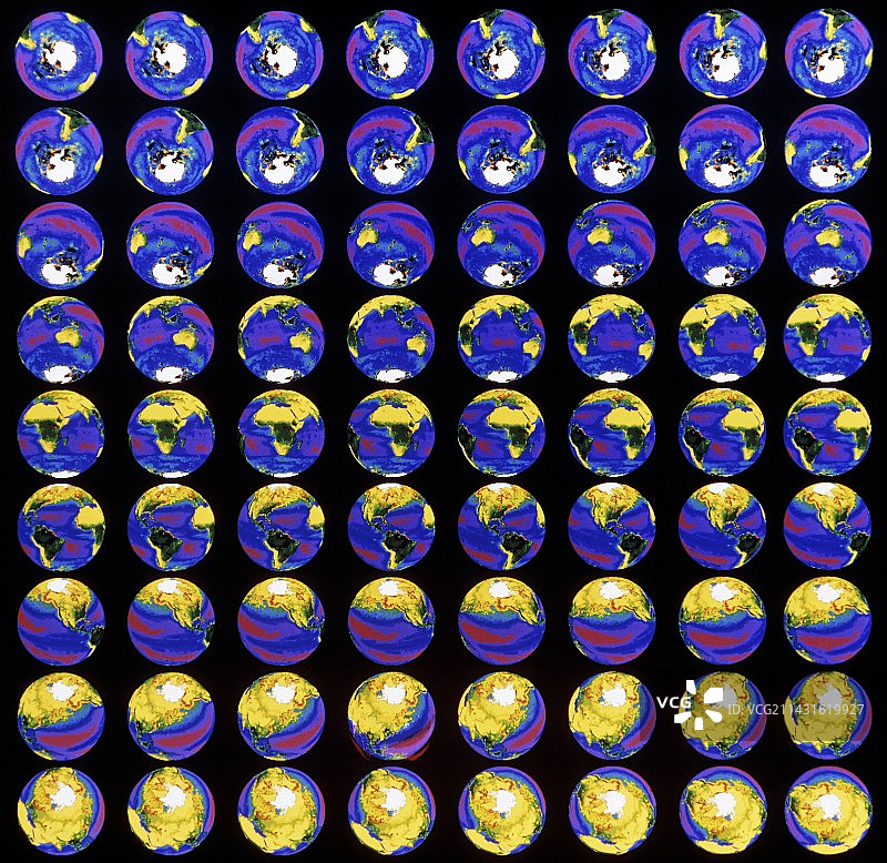 地球生物圈的多张卫星图像图片素材