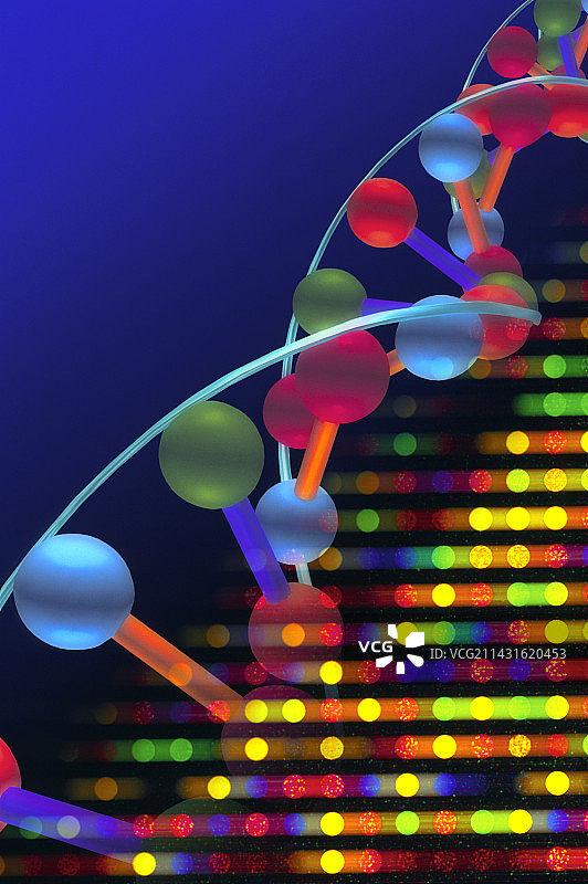 DNA微阵列和双螺旋图片素材
