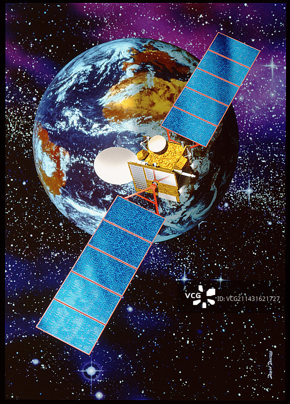 地球通信卫星艺术画图片素材