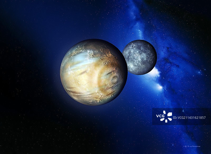 冥王星和卡戎图片素材