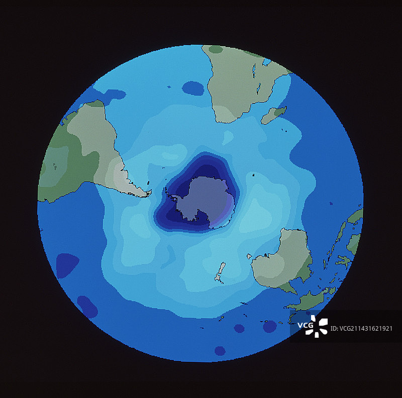 南极洲上空的臭氧空洞图片素材