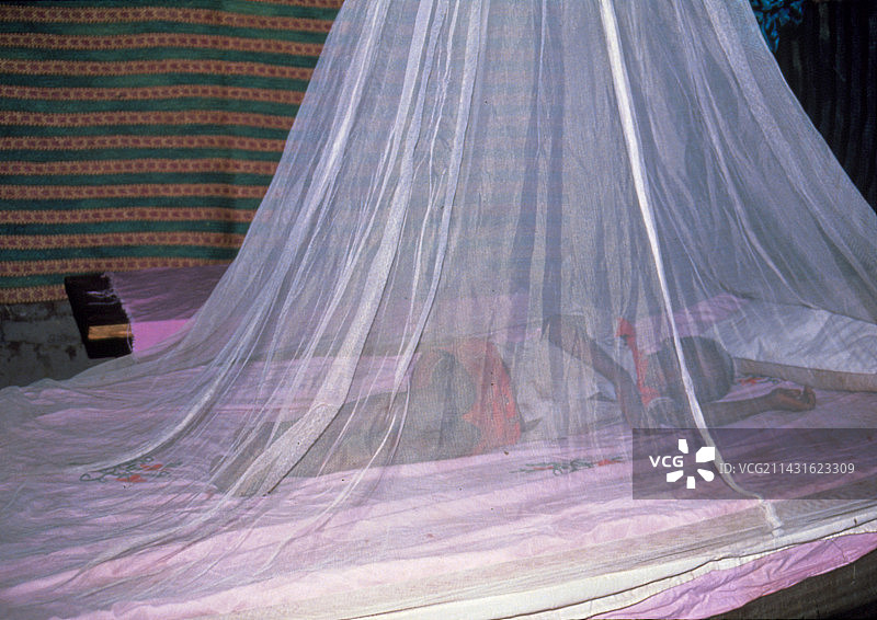 抗疟疾杀虫剂浸渍蚊帐图片素材