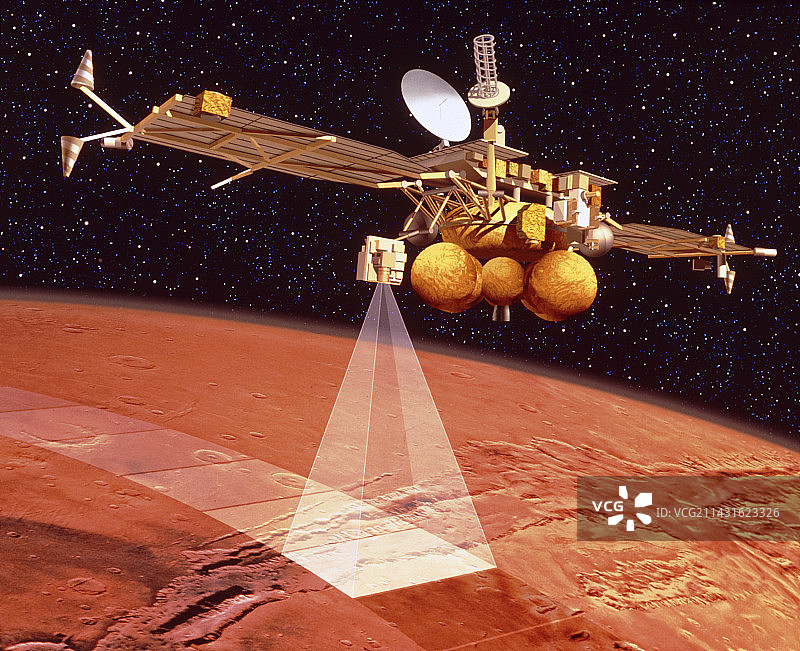 火星96轨道飞行器勘测的艺术家印象图片素材