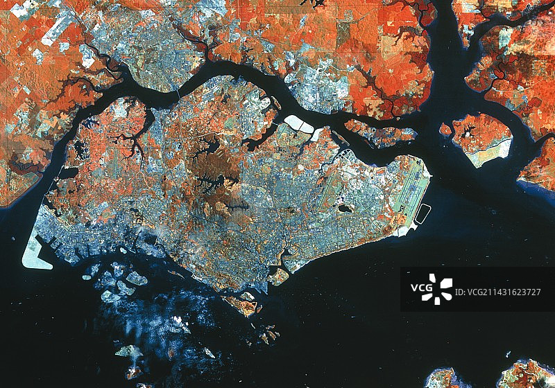 新加坡的红外卫星图像图片素材