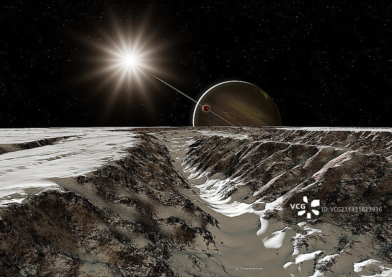 从欧罗巴看到的木星图片素材