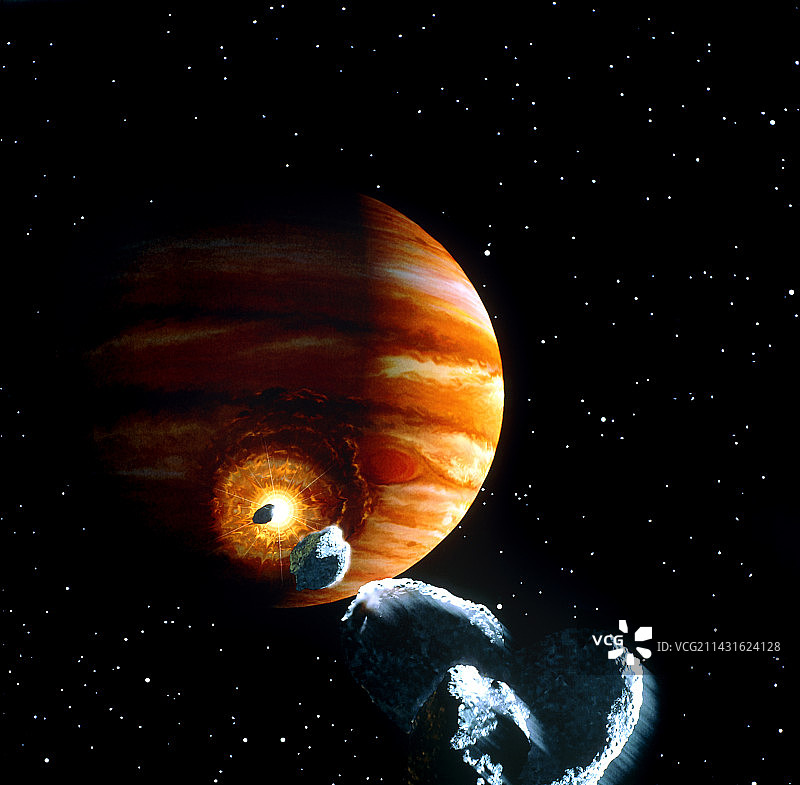 1994年首次彗星撞击木星艺术作品图片素材