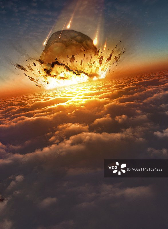 恐龙灭绝的场景插画图片素材