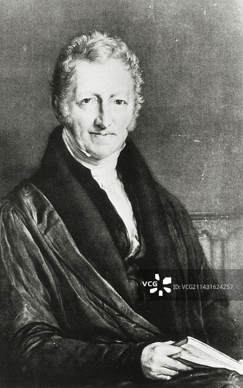 英国经济学家托马斯·马尔萨斯图片素材