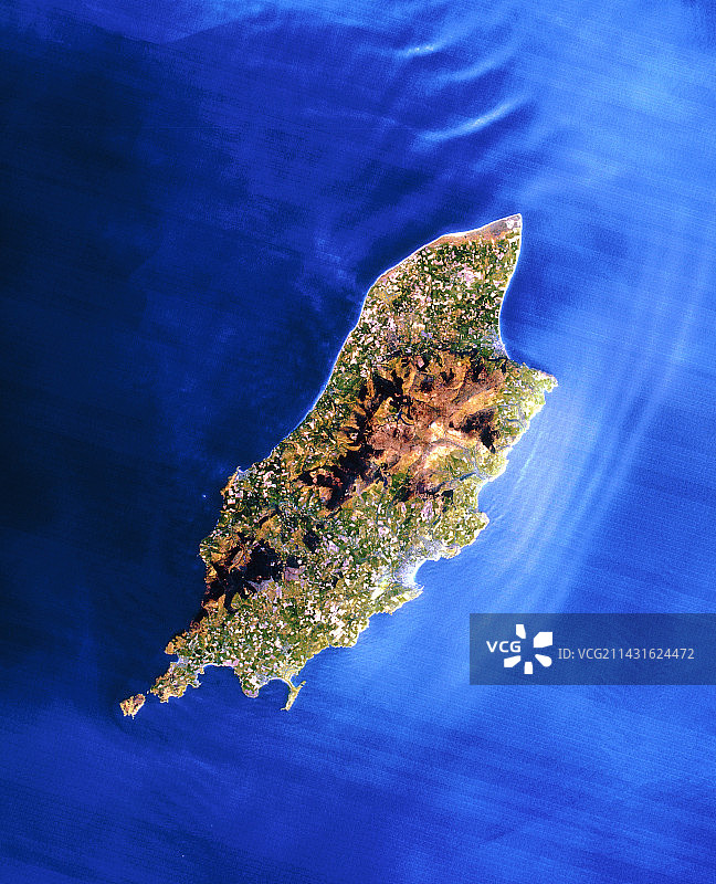 马恩岛的陆地卫星图像图片素材