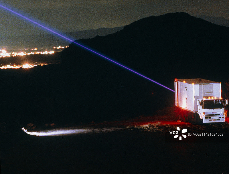 阿尔伯克基夜间激光雷达光束图片素材