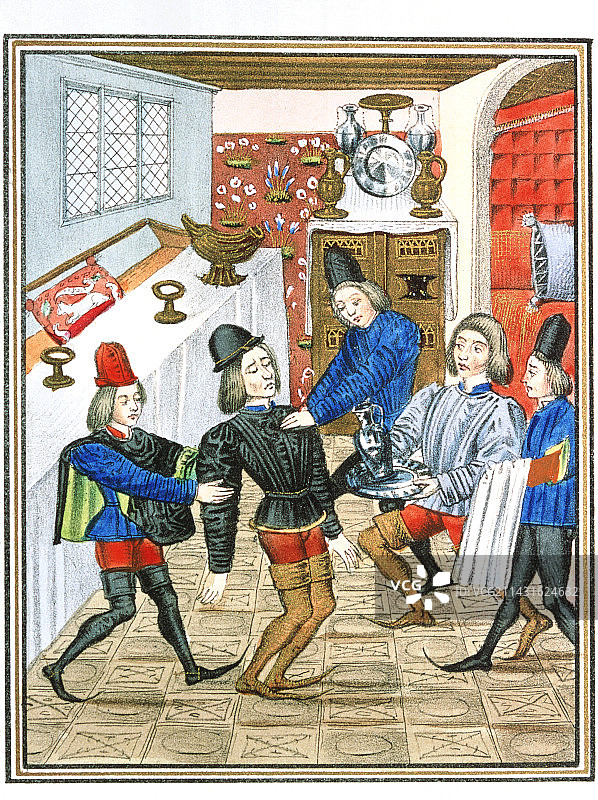 中世纪艺术风格的心脏病或中风患者图片素材