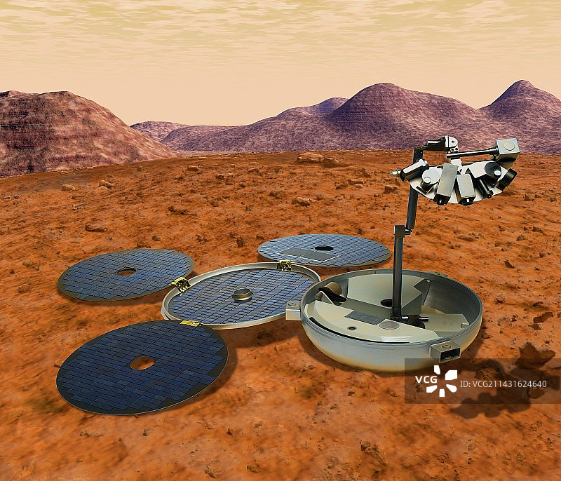 火星上的猎兔犬2号着陆器图片素材